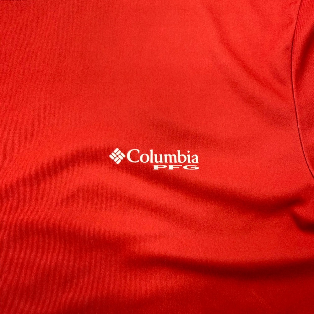 Columbia PFG Mens Red Long Sleeve Fish Flag Graphic Performance Shirt Small - Picture 3 of 10